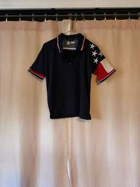 Rock Point Freedom Collection Patriotic USA Flag Stars & Stripes Polo Shirt